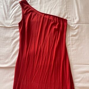 Elegant Red One-Shoulder Dress